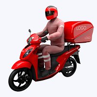 Delivery Man Riding Honda Dio