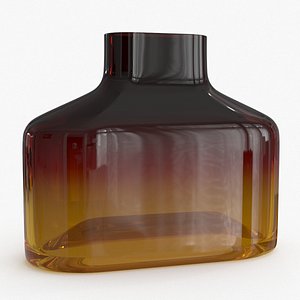 3D Large Amber Glass Vase