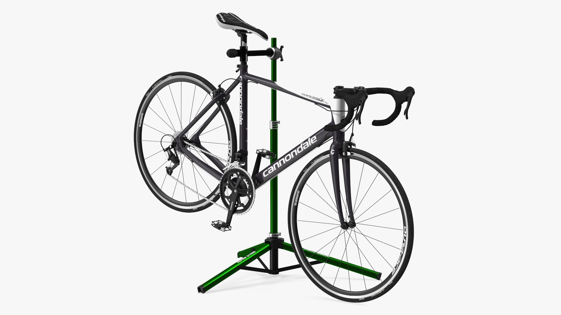 Road Bicycle on a Repair Stand 3D model preview