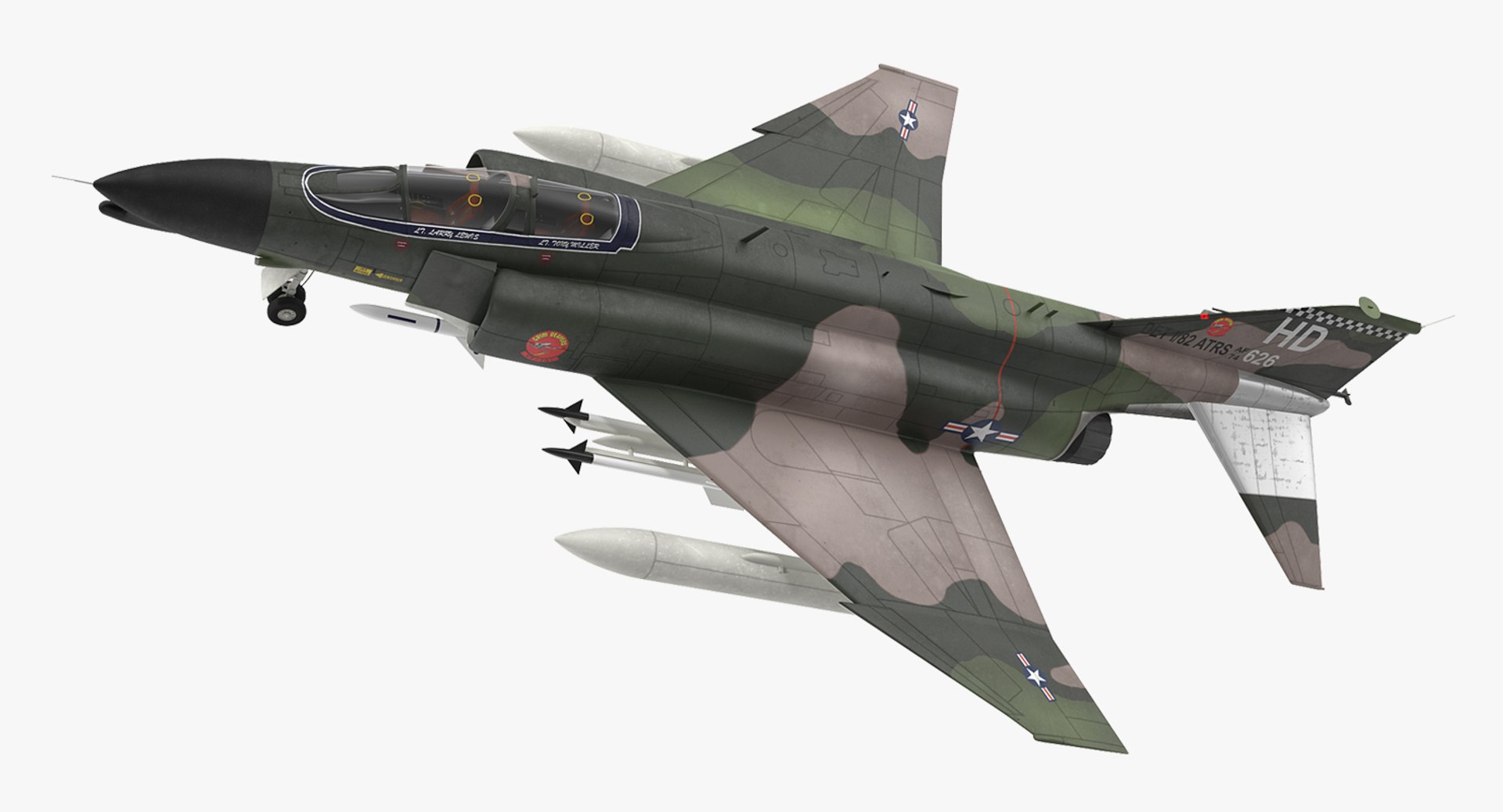 McDonnell Douglas F-4 Phantom II Rigged 3D model preview