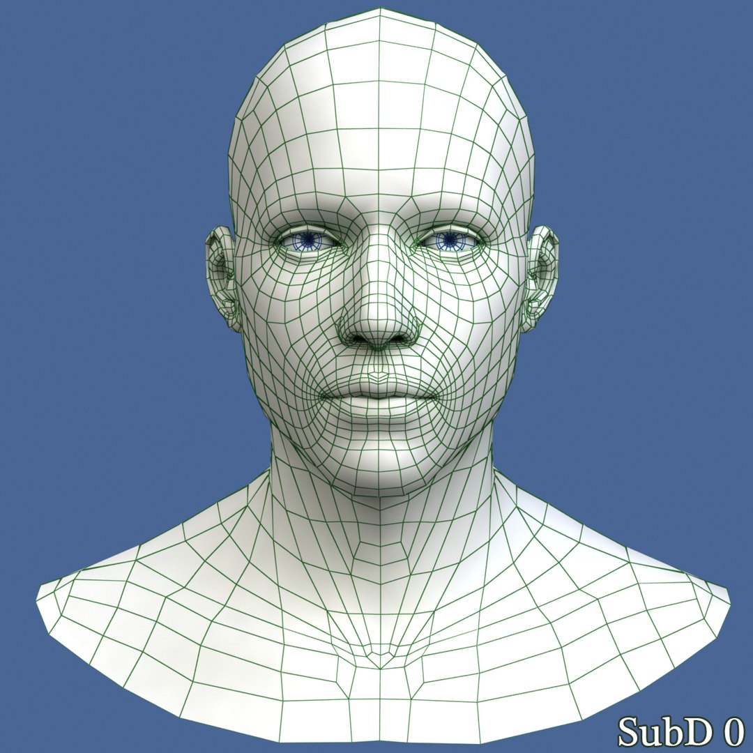 Max Polygonal Male Head Character