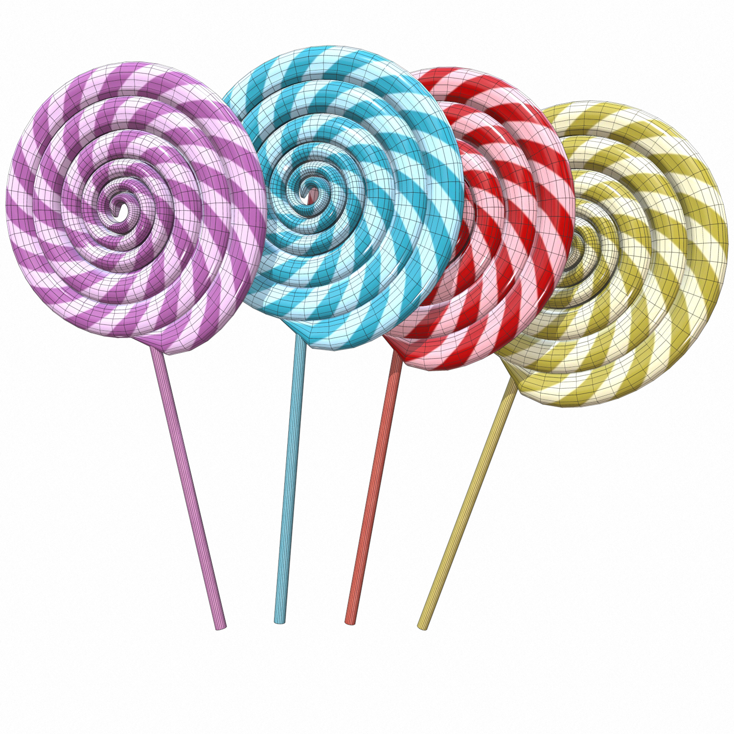 Christmas colorful lollipops model - TurboSquid 1655883