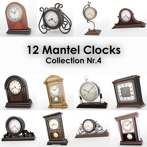 12 mantel clocks 3d max