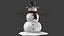 Detailed Snow Man With Gifts 3D model