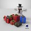 Detailed Snow Man With Gifts 3D model