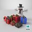 Detailed Snow Man With Gifts 3D model