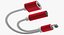 Lightning Jack Audio Aux Adapter Splitter Red-White