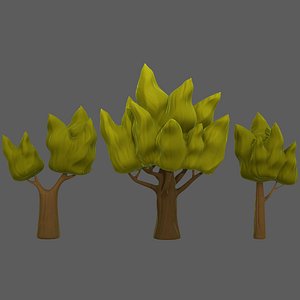 Trees Cartoon V19 3D model