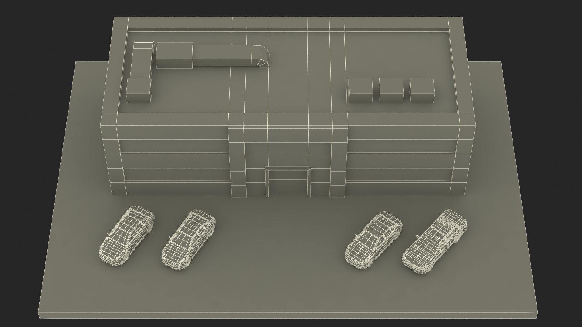 3D Low Poly Auto Dealership Building With Cars - TurboSquid 2424460