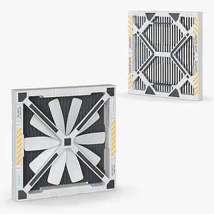 3D Sci-Fi Auto Blind Grilles for Wall or Floor Mount Gray