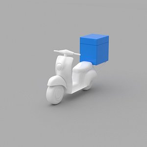 3D cartoon delivery scooter