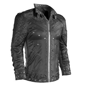 Black Leather Jacket 3D model
