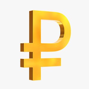 Ruble currency sign model