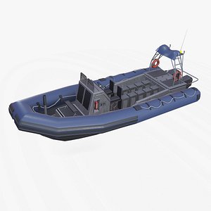3D RHIB Patrol Boat Low-poly PBR