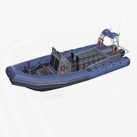 RHIB Patrol Boat Low-poly PBR