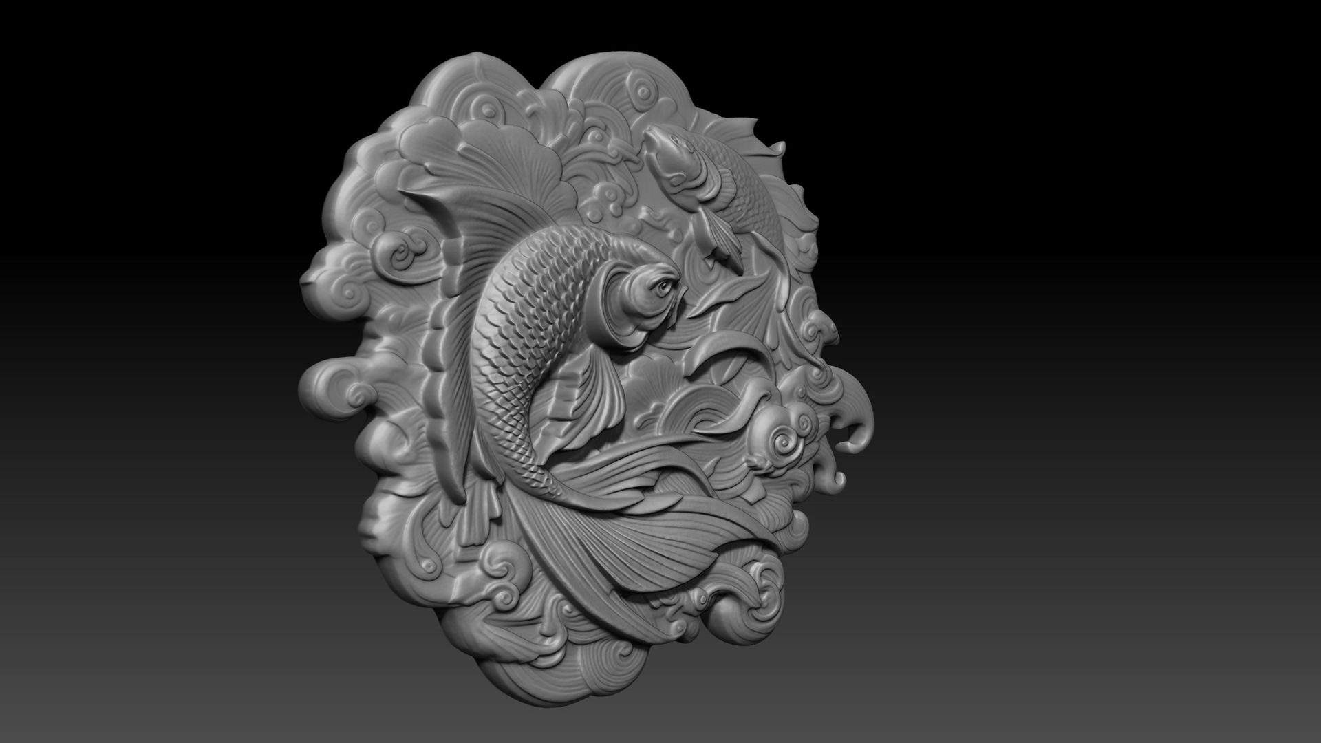 Bas Relief Fish 05 240506 3D Print Model 3D Model - TurboSquid 2291127