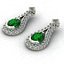 Gemstone and Diamond Earrings Oval with Princess Cut