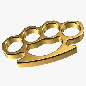 golden brass knuckles metal gold 3D model