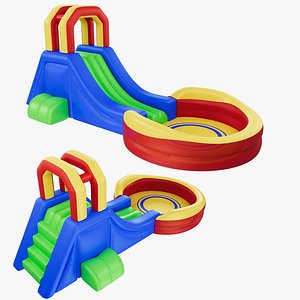 Inflatable Water Slide Splash Pool 3D model