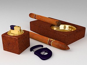 cigars lighter cutter 3d model