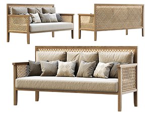3D Karen wooden garden three-seater sofa GD4M by Bpoint