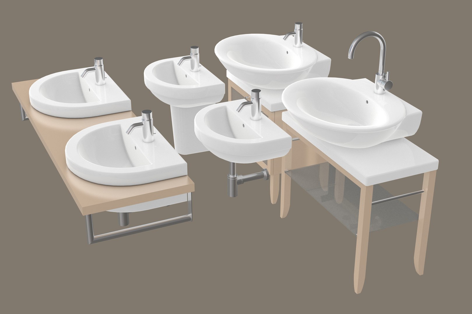 Sinks Set 3D Model - TurboSquid 2176473