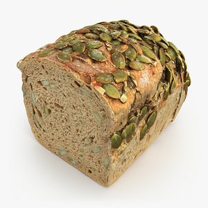 Sliced Pumpkin Seed Bread Half 1 - 3D Scanned