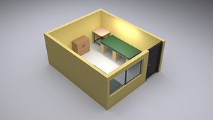 Two Sharing Hostel Room 3D Model