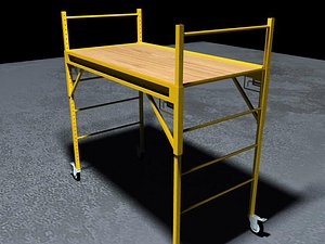 yellow baker scaffolding 3d model