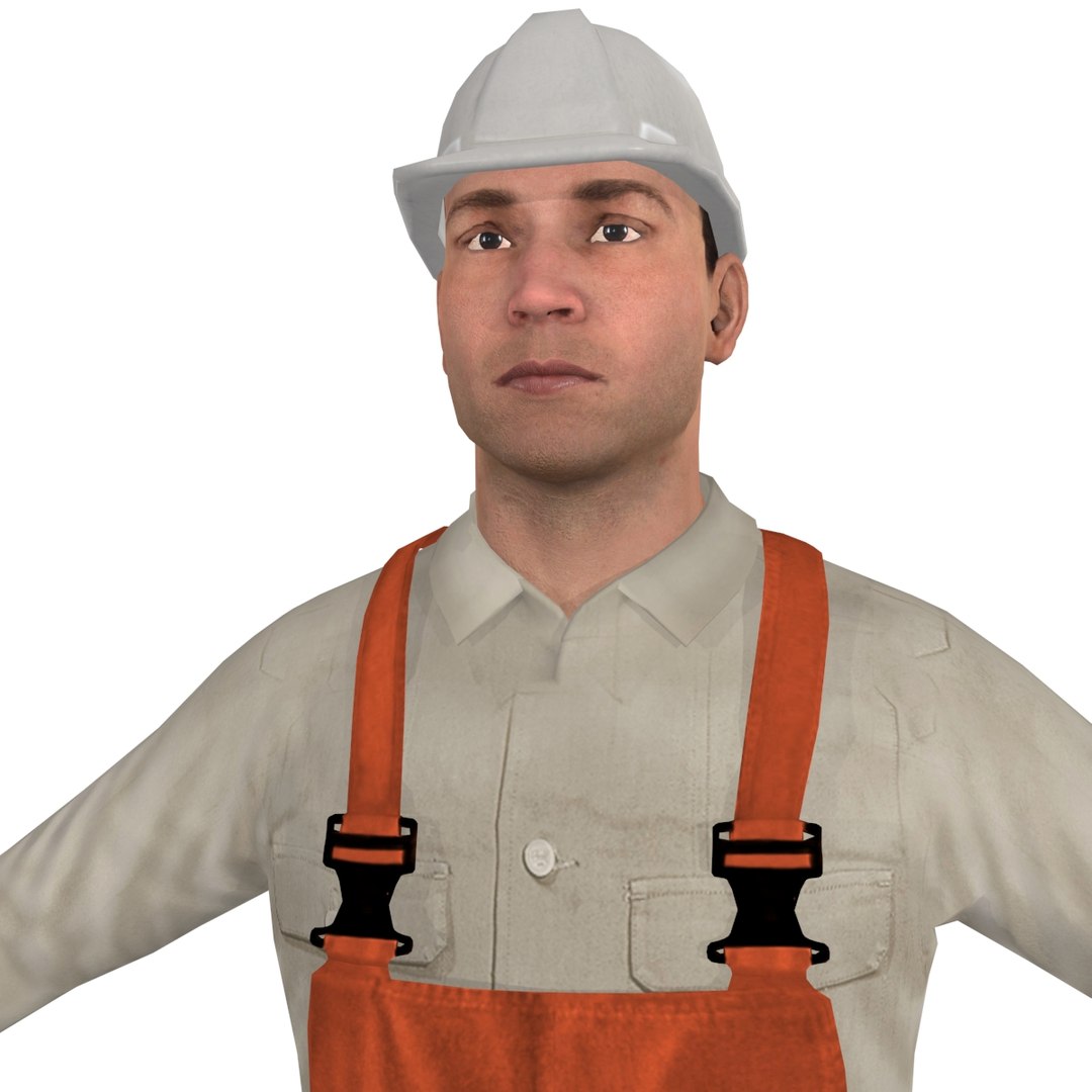 3d Worker Man Model