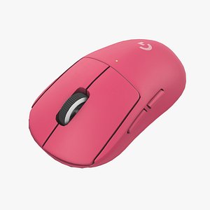 3D Logitech G Pro X Wireless Gaming Mouse - Red