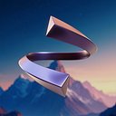 Futuristic Ribbon Ring - Sculpted Metal Twist 3D Print 47