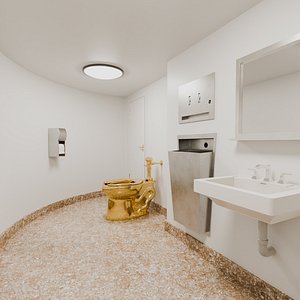 Solomon R Guggenheim Museum Golden Toilet 3D