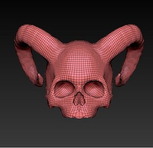 3d horned skull model