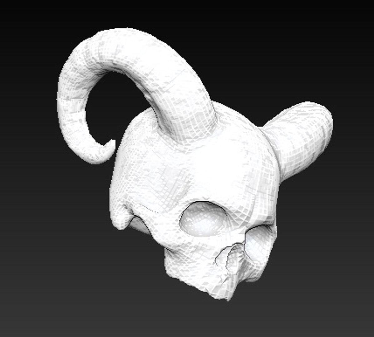 3d Horned Skull Model