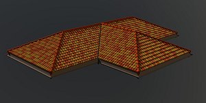 Hip roof with clay tiles 3D model