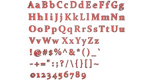 english letters 3D
