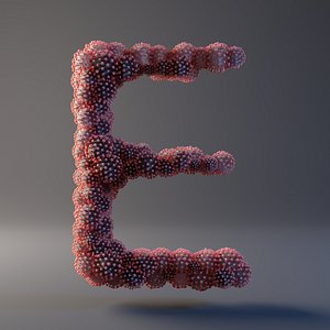3D model letter e covid 19