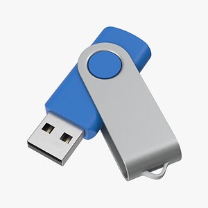Promotional USB Stick Mockup 03 Blue Open