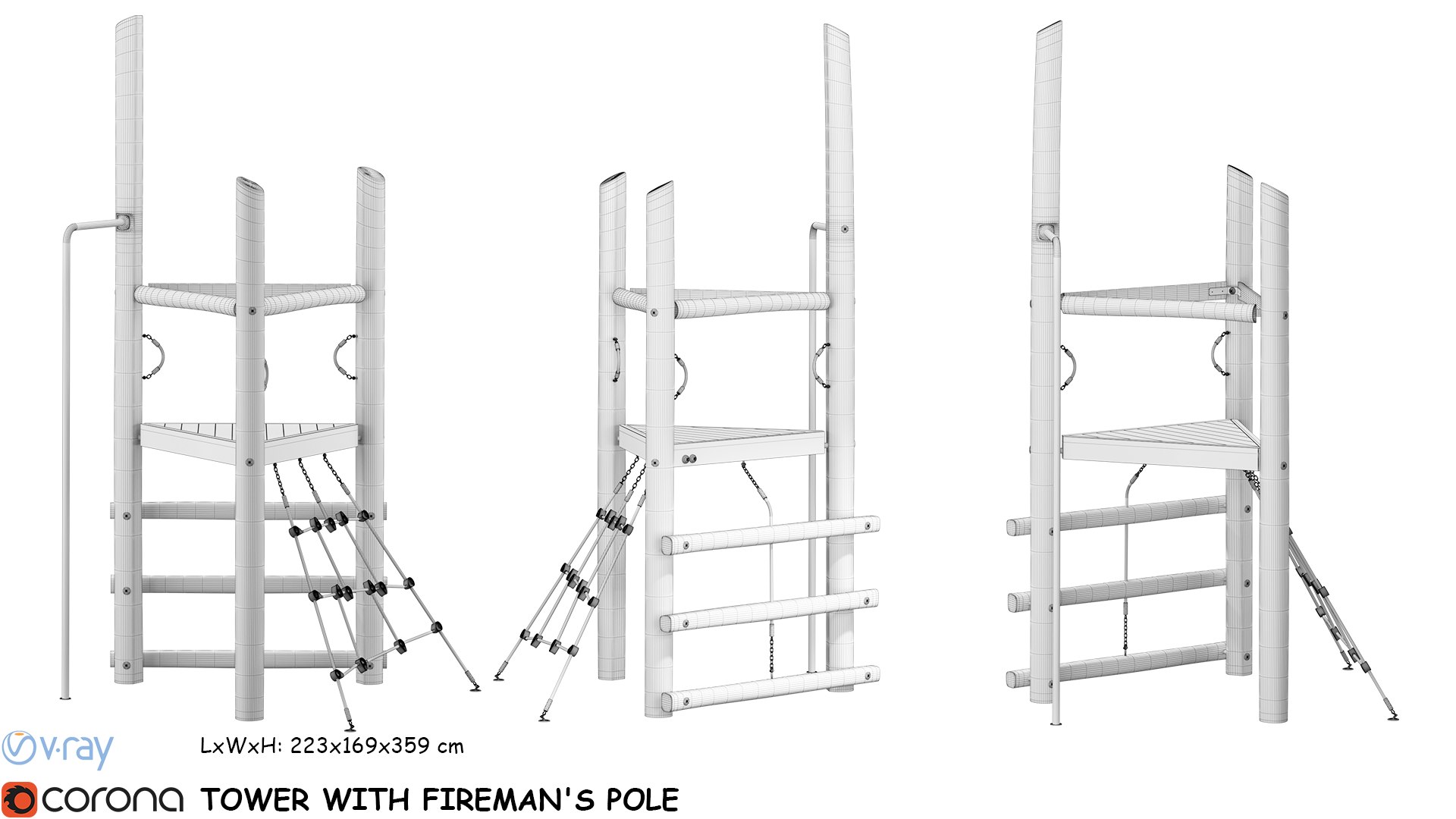 Robina Play System Tower And Net 3D Model - TurboSquid 1836975