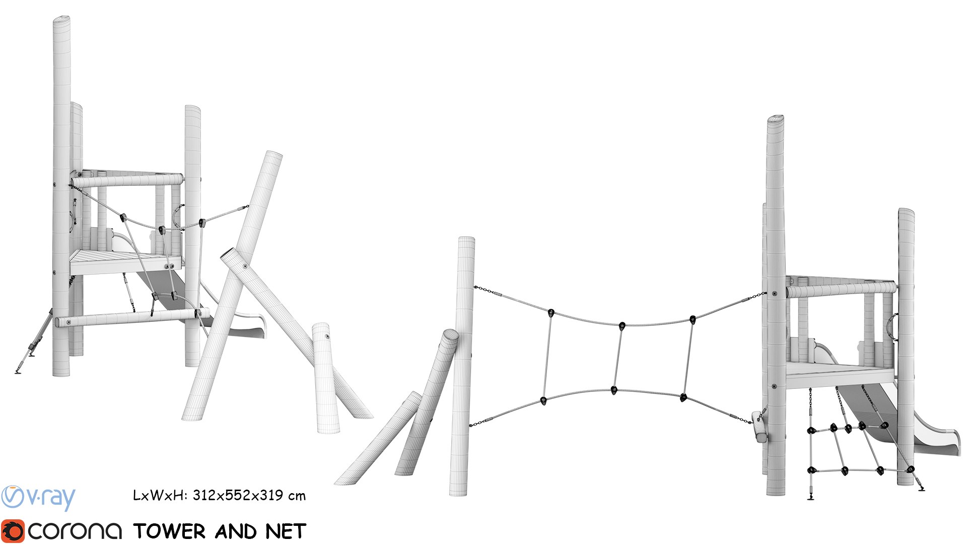 Robina Play System Tower And Net 3D Model - TurboSquid 1836975