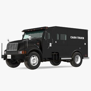3D Armored Cash Transport Car Black model