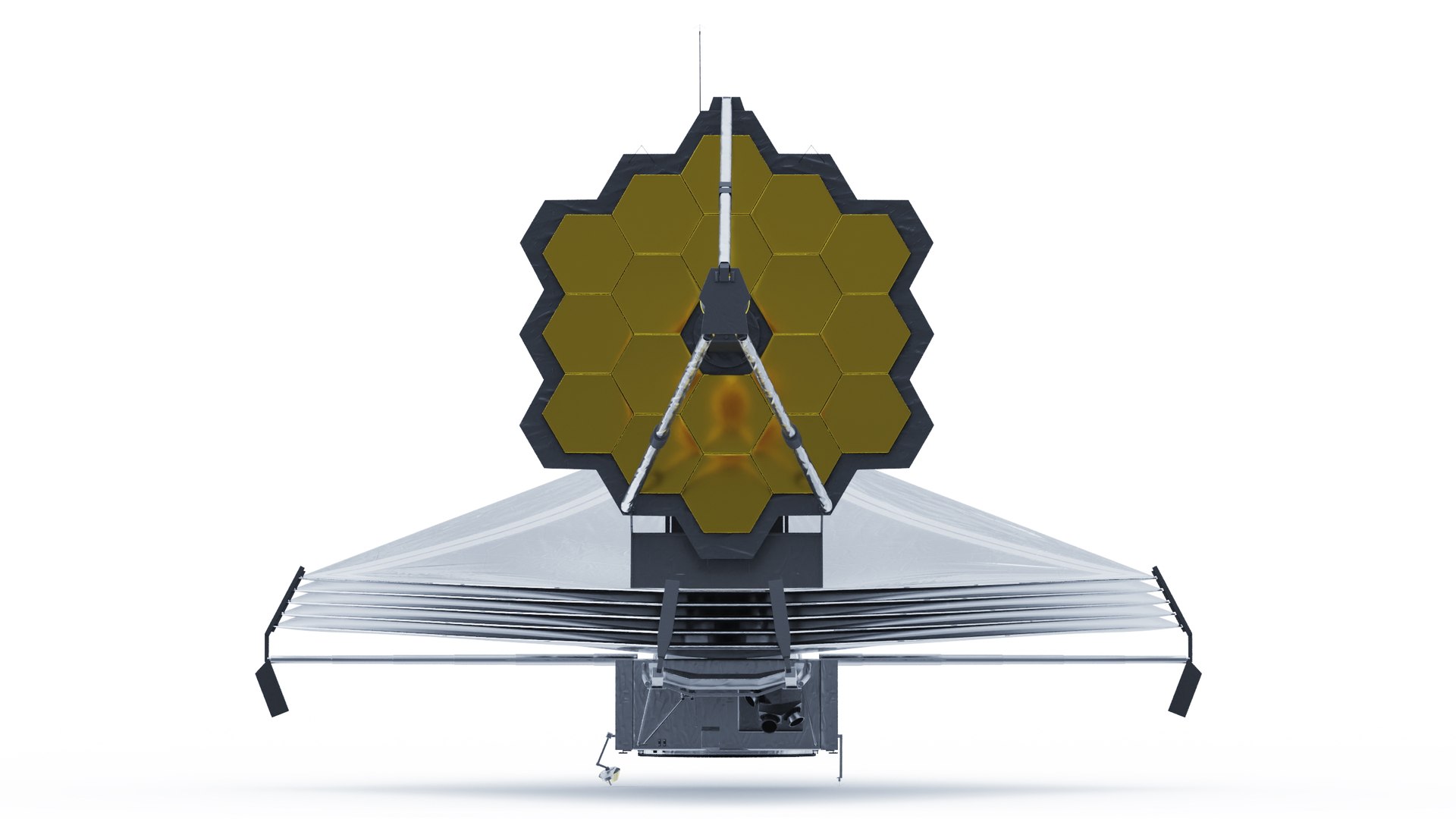 James Webb Space Telescope 3D model https://p.turbosquid.com/ts-thumb/it/9APVwy/K6/jameswebbspacetelescope3dsmodel018/jpg/1671410731/1920x1080/fit_q87/3eef7ea715101a9eac8f5517665e7e6c2c853318/jameswebbspacetelescope3dsmodel018.jpg