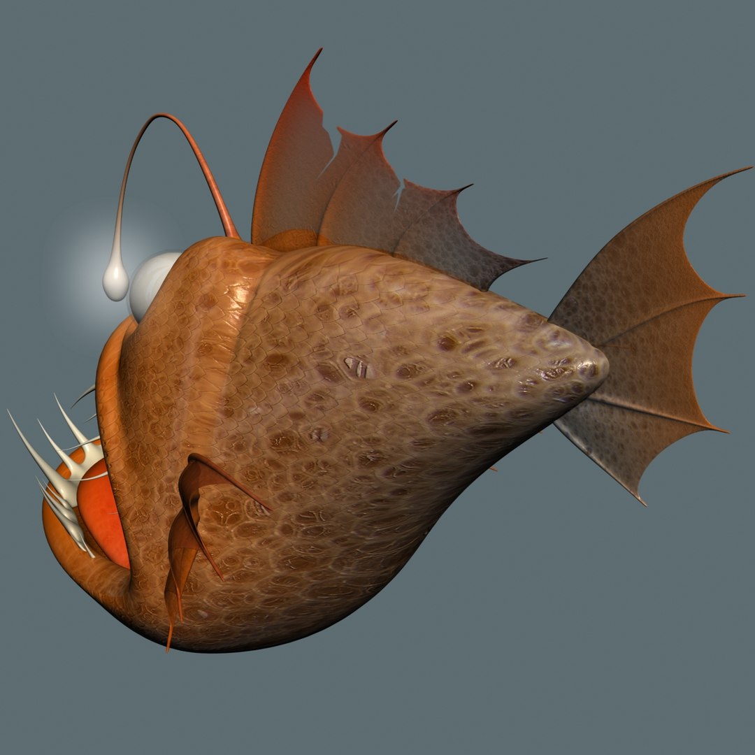 3d Model Cartoon Anglerfish Rigged Animation