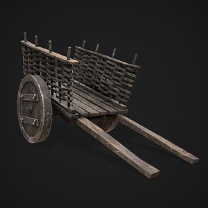 wooden cart with Planks model