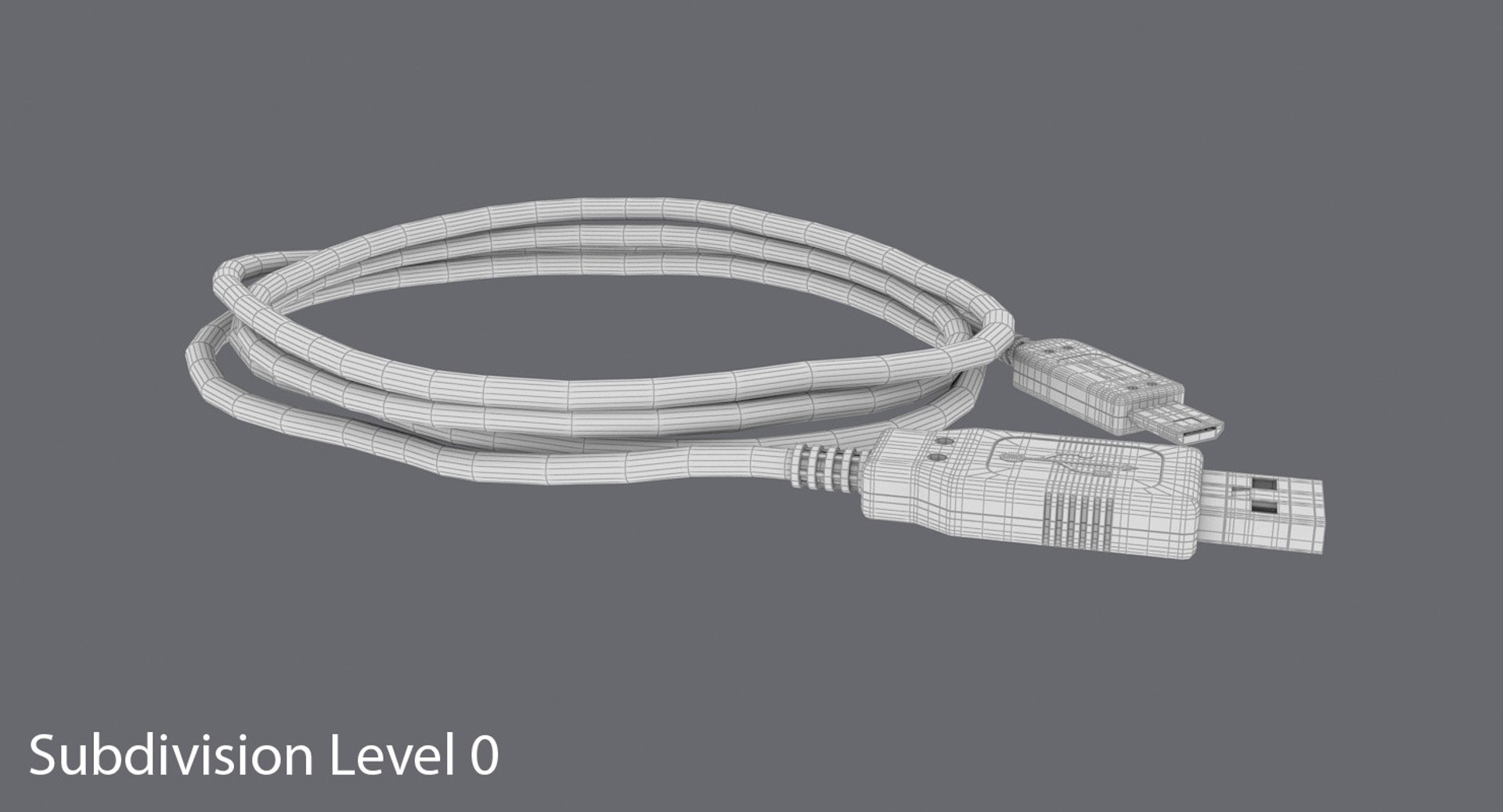3d Model Usb Cable