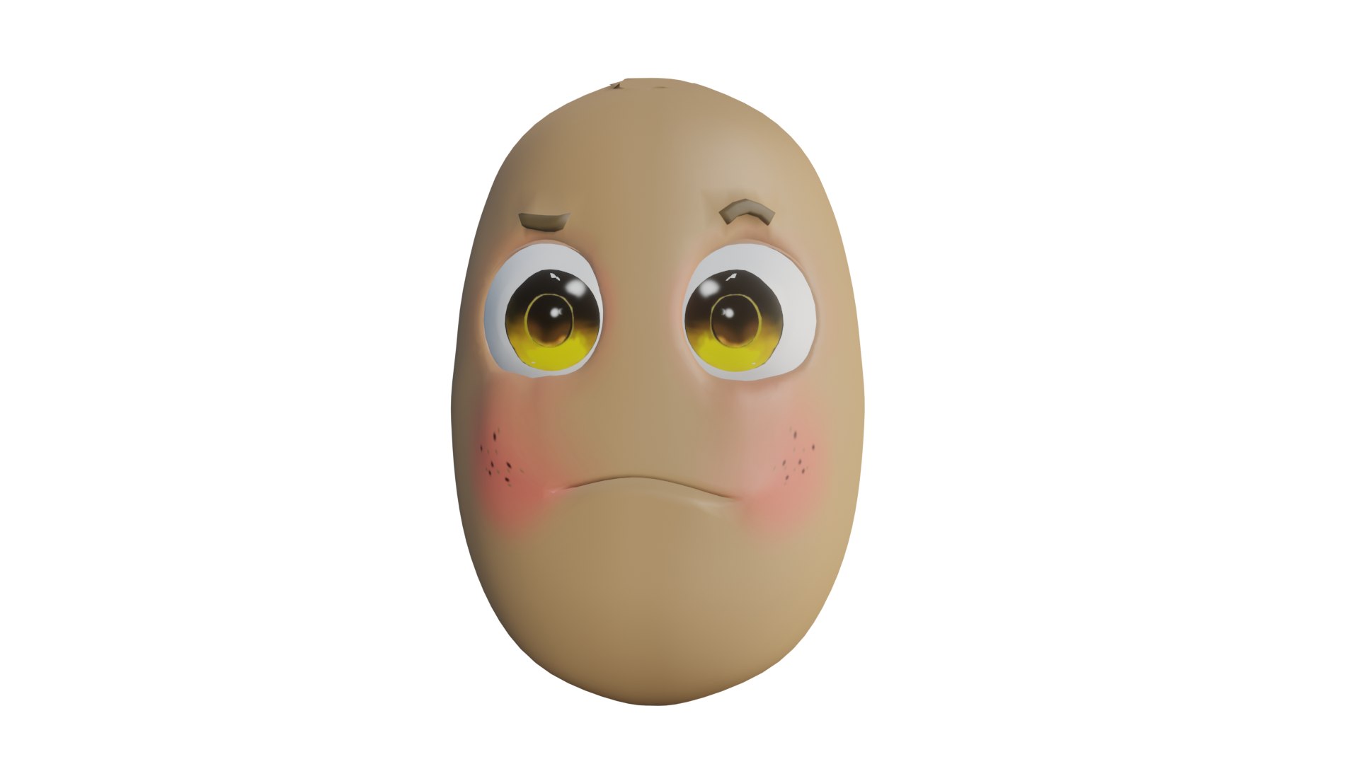 3D potato cartoon model https://p.turbosquid.com/ts-thumb/it/I4h03v/Nk/preview.3/png/1617336925/1920x1080/fit_q87/bd4201965c2f41cd988ca8e70e23297a995daea1/preview.3.jpg