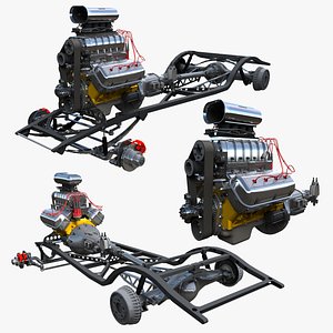 HotRod custom frame highpoly