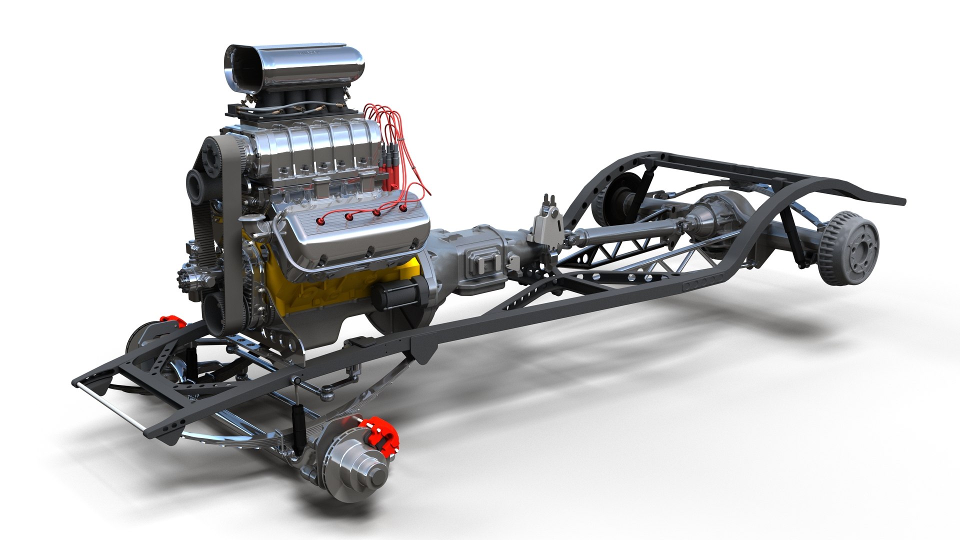 Custom hotrod frame 3D model - TurboSquid 1648883