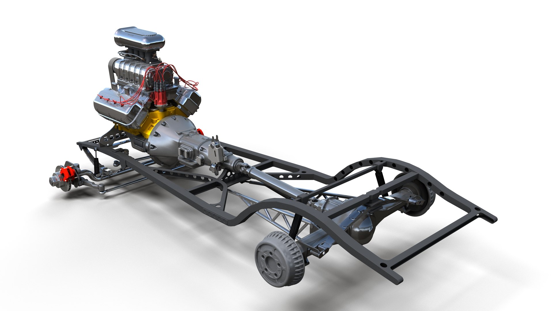 Custom hotrod frame 3D model - TurboSquid 1648883